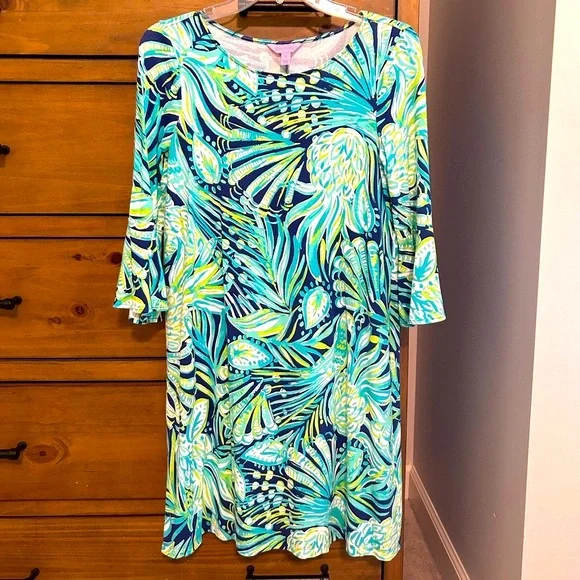 Lilly Pulitzer Long Sleeve Dress - Blue and Green - Picture 1 of 5